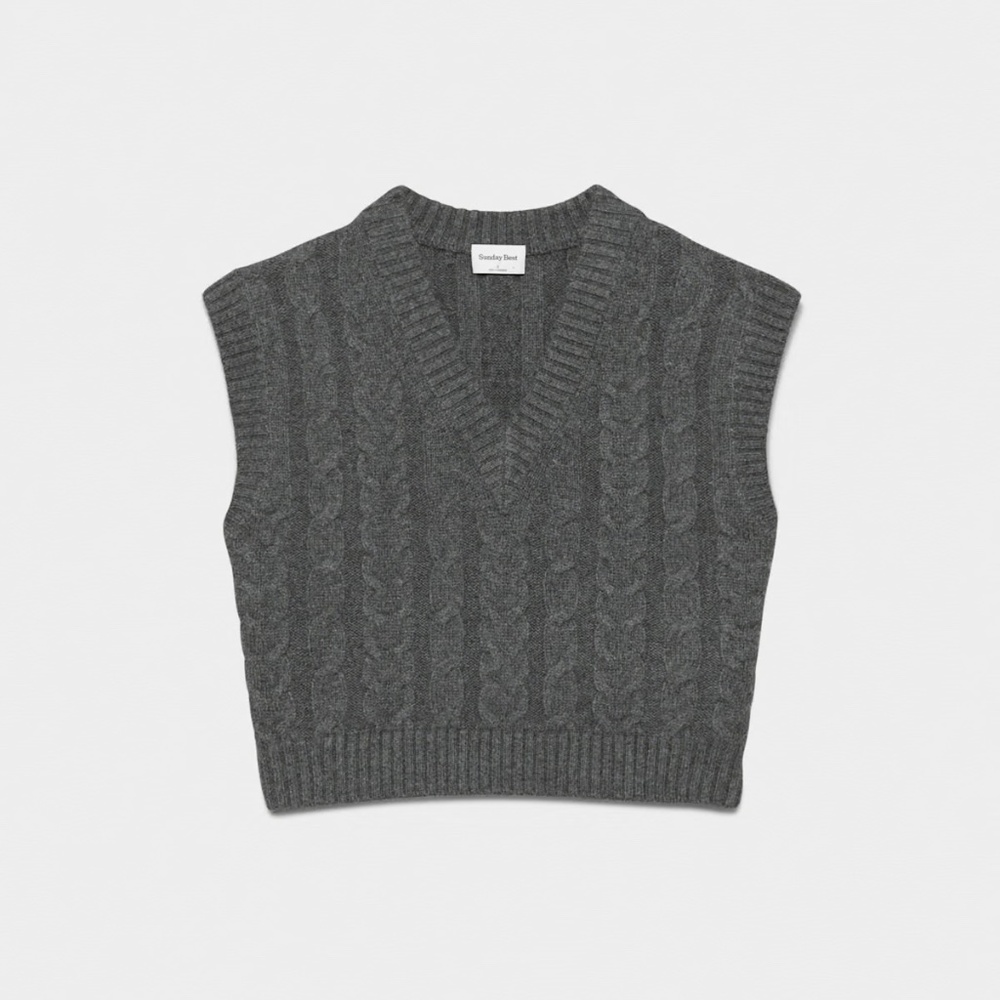 Sunday Best Winston Sweater Vest - Heather Dark Gray